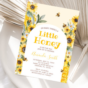Invitación Ducha de bebé de girasol pequeña abeja de miel