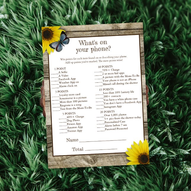 Invitación Ducha de bebé de girasol rústico ¿Qué hay en tu te (Subido por el creador)