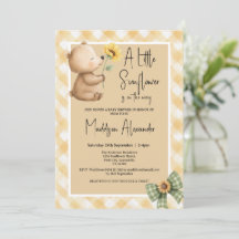 Ducha de Bebé de Girasoles y Oso Pardo Boho