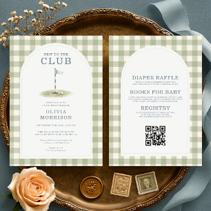 Invitación Ducha de bebé de golf todo en uno