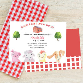 Invitación Ducha de bebé de granja 