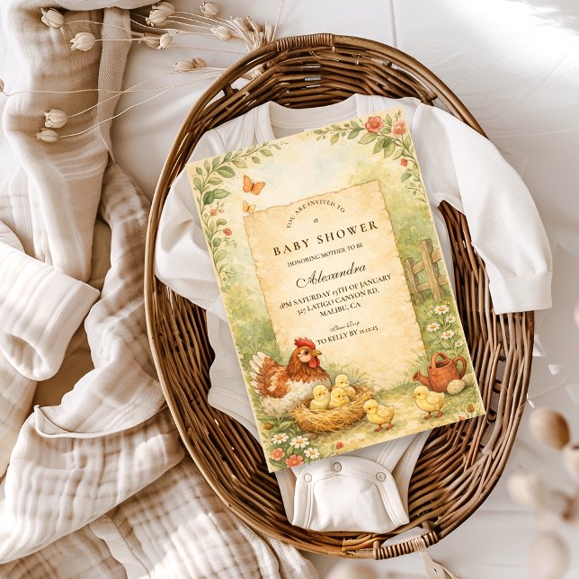 Invitación Ducha de Bebé de Granja Adorable (Subido por el creador)
