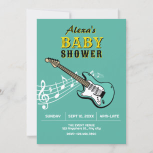 Invitación Ducha de bebé de guitarra