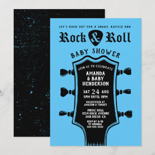 Invitación Ducha de bebé de guitarra de rock and roll Baby Bl