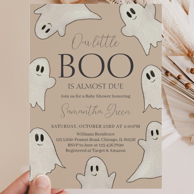 Invitación Ducha de bebé de Halloween con fantasma espeluznan (Subido por el creador)
