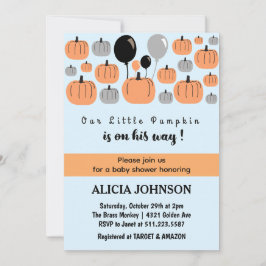 Invitación Ducha de bebé de Halloween de otoño de calabaza