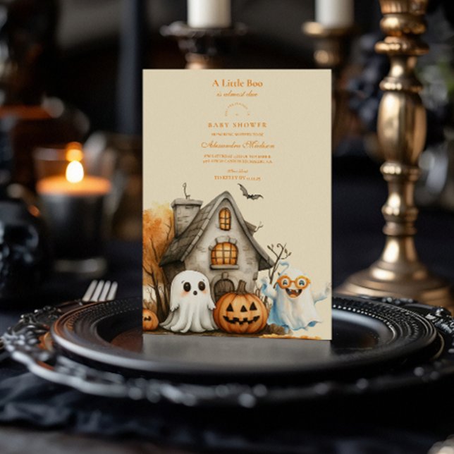 Invitación Ducha de Bebé de Halloween Fantasma Neutral (Subido por el creador)