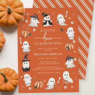 Invitación Ducha de bebé de Halloween naranja
