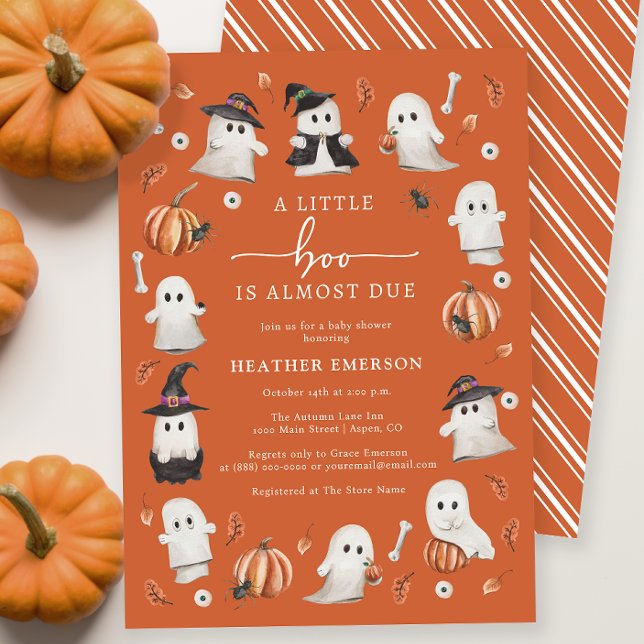 Invitación Ducha de bebé de Halloween naranja (Orange Halloween Baby Shower Invitation
)