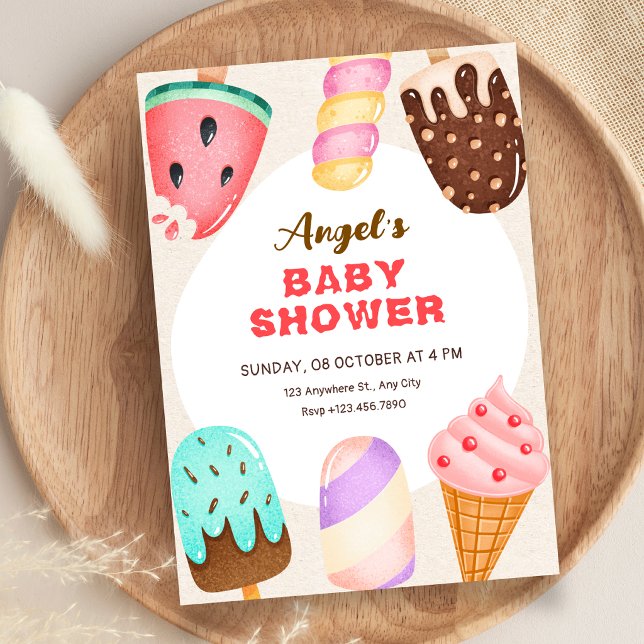 Invitación Ducha de bebé de helado (Subido por el creador)