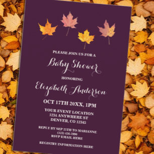 Invitación Ducha de bebé de hojas de arce otoñales
