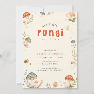 Invitación Ducha de Bebé de Honguitos Mágicos