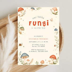 Invitación Ducha de Bebé de Honguitos Mágicos