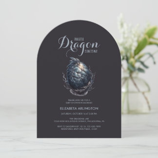 Invitación Ducha de Bebé de Huevo de Dragón Gótico