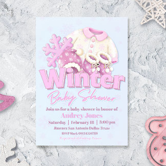 Invitación Ducha de Bebé de Invierno