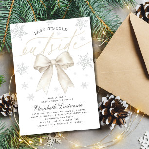 Invitación Ducha de Bebé de Invierno 'Arco de Marfil, Afuera
