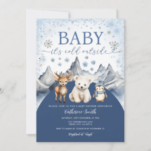 Invitación Ducha de bebé de invierno ártico bebé hace frío af
