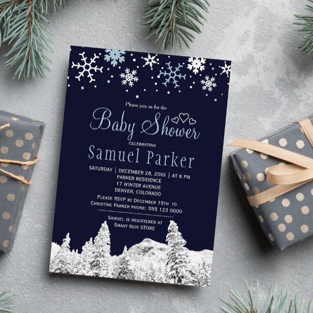 Invitación Ducha de bebé de invierno con temática de maravill (Subido por el creador)
