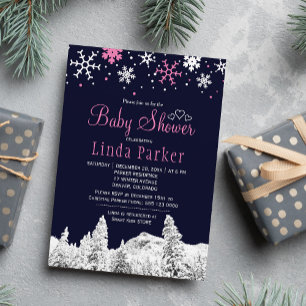 Invitación Ducha de bebé de invierno en un mundo de fantasía