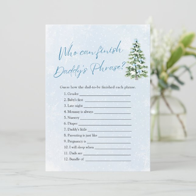 Invitación Ducha de Bebé de Invierno Quién Puede Terminar la  (Anverso de pie)