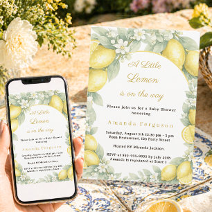 Invitación Ducha de bebé de jardín de verano cítrico de limón