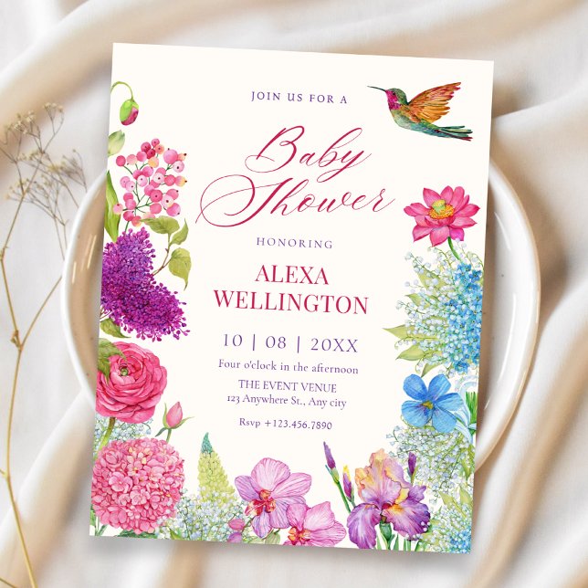 Invitación ducha de bebé de jardín floral (Subido por el creador)
