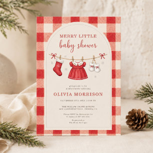 Invitación Ducha de bebé de la colada de Navidad alegre