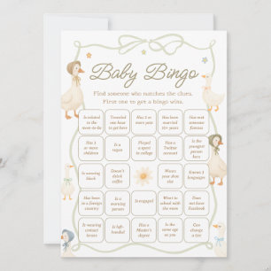 Invitación Ducha de Bebé de la Mamá Gansa Juego de Bingo para