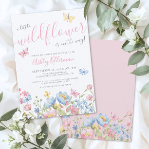 Invitación Ducha de Bebé de la Muchacha de la Flor Silvestre