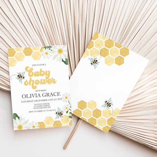 Invitación Ducha de bebé de la pequeña abeja de miel Invitaci (Subido por el creador)