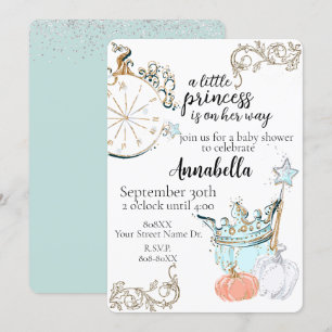 Invitación Ducha de Bebé de la Princesa Cenicienta