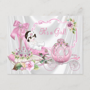 Invitación Ducha de Bebé de la Princesa del Zapato Rosa