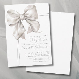 Invitación Ducha de Bebé de Lazo Simple y Elegante
