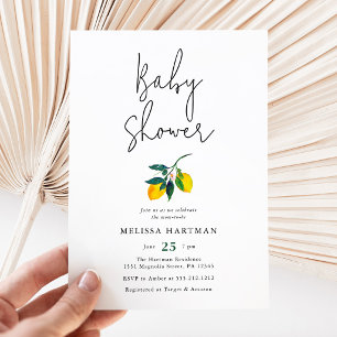 Invitación Ducha de bebé de limón cítrico