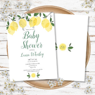 Invitación Ducha de bebé de limón cítrico moderno