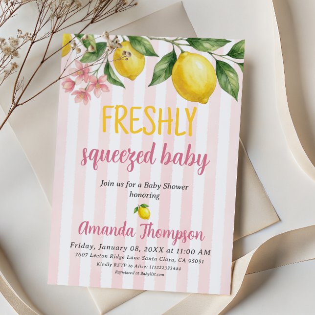 Invitación Ducha de Bebé de Limón Exprimido Fresco Mercado de (Subido por el creador)