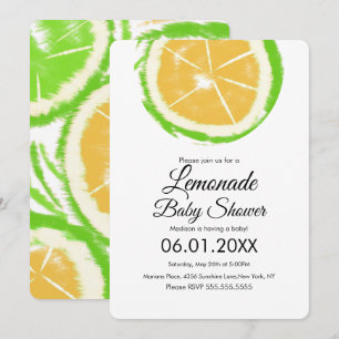 Invitación Ducha de Bebé de Limonada Abstracta de Lima y Limó