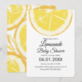 Invitación Ducha de Bebé de Limonada Amarilla de Limón Cítric