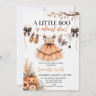 Invitación Ducha de Bebé de Little Boo casi lista para Hallow