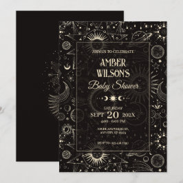 Invitación Ducha de bebé de luna de luna de astrología univer