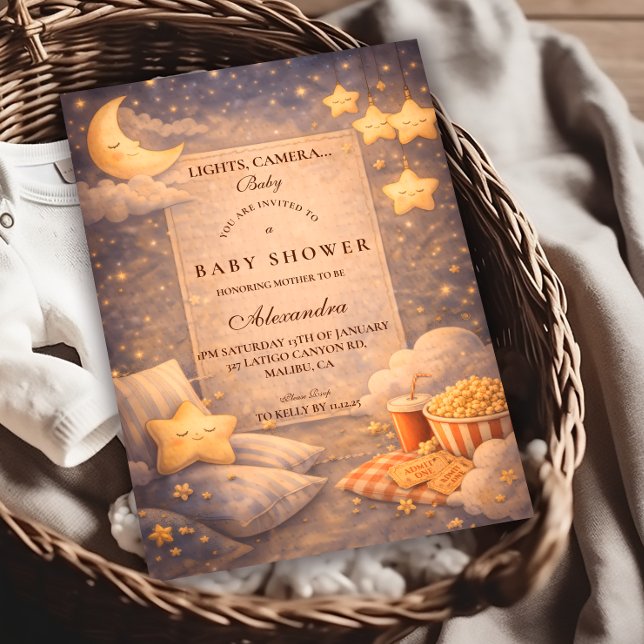 Invitación Ducha de Bebé de Magia de Película de Palomitas (Subido por el creador)