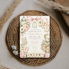 Invitación ducha de bebé de Mahjong