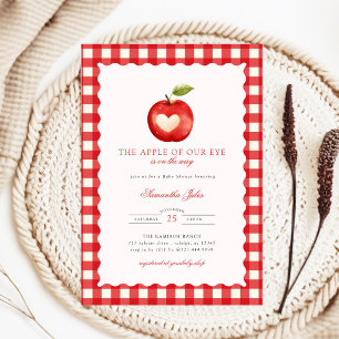Invitación Ducha de bebé de manzana de nuestro ojo de gingham