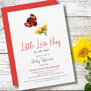 Invitación Ducha de bebé de mariquita, tema de pequeño bicho