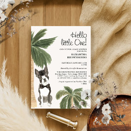 Invitación Ducha de bebé de mascota niño rústico perro Boston