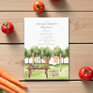Invitación ducha de bebé de mercado de agricultores de crecim