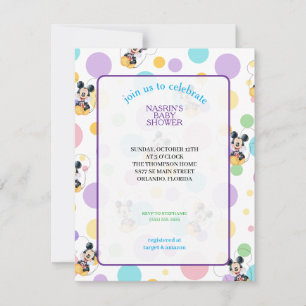 Invitación Ducha de Bebé de Mickey Mouse de Lunares