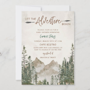 Invitación Ducha de bebé de montaña de pino de aventura