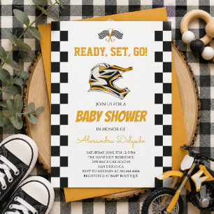 Invitación Ducha de Bebé de Motocross de Moto de Tierra a Cua