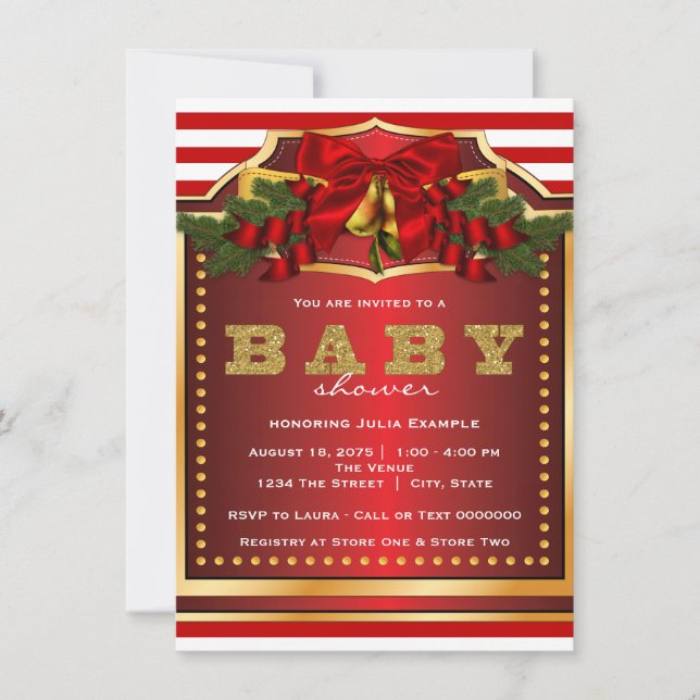Invitación Ducha de Bebe de Navidad (Anverso)